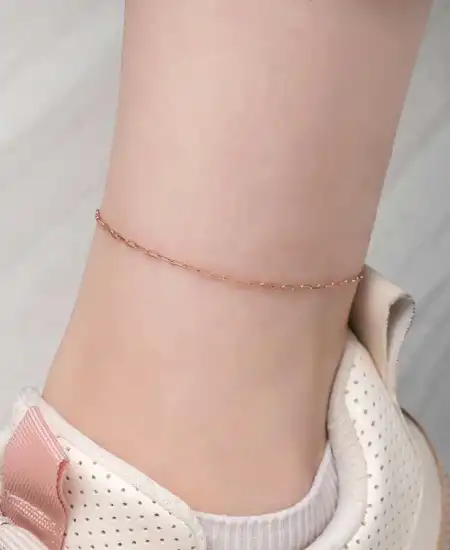 Gümüş Rose Zincir Desenli Halhal