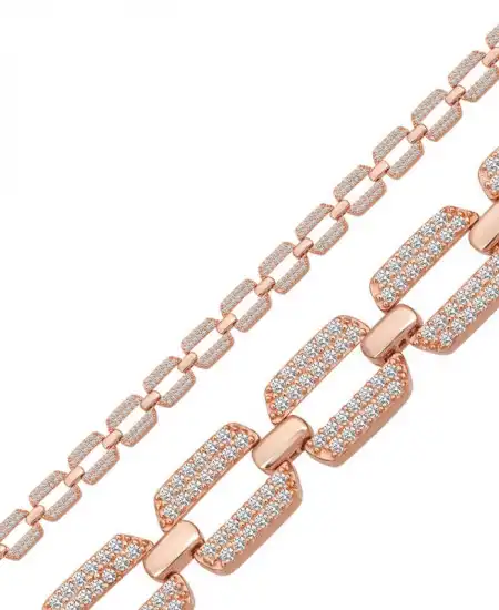 Gümüş Rose Zirkon Taşlı Kadın Bileklik