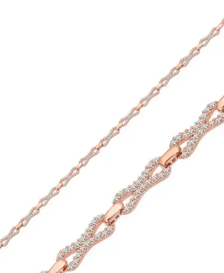 Gümüş Rose Zirkon Taşlı Kadın Bileklik