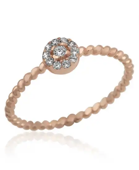 Gümüş Rose Zirkon Taşlı Kadın Yüzük