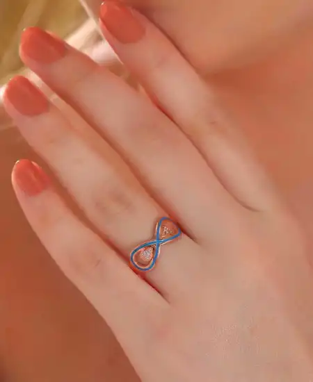 Gümüş Rose Zirkon Taşlı Sonsuzluk Kadın Yüzük