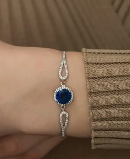 Gümüş Safir Bileklik