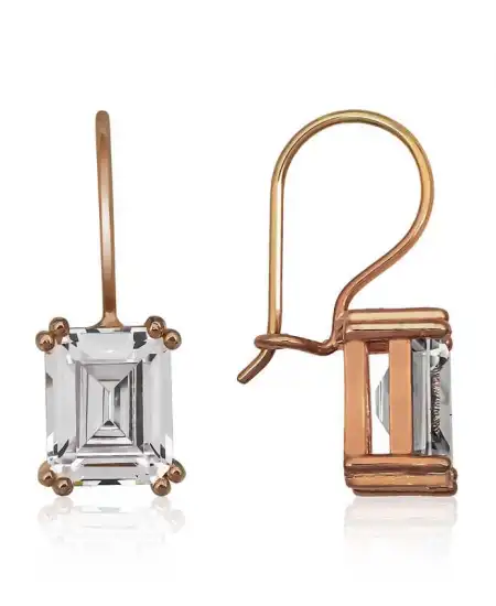 Gümüş Sallantılı Baget Taşlı Bayan Küpe