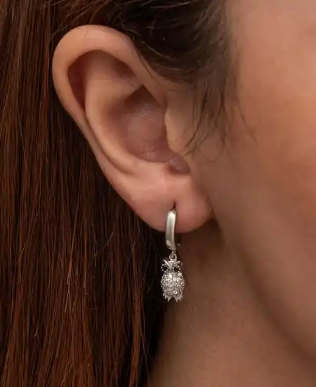 Gümüş Sallantılı Baykuş Kadın Küpe