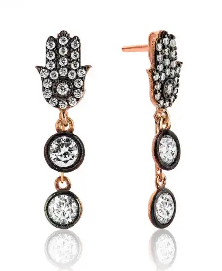 Gümüş Sallantılı Fatma Ana Eli Küpe