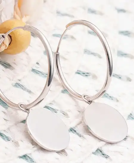 Gümüş Sallantılı Halka Kadın Küpe