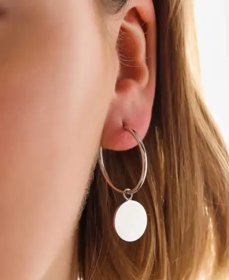 Gümüş Sallantılı Halka Kadın Küpe