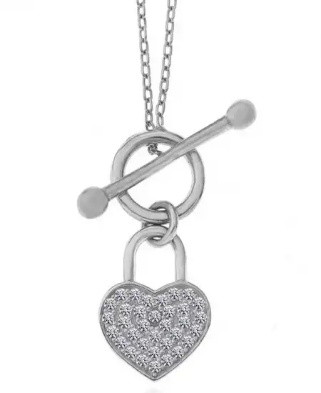 Gümüş Sallantılı Kalp Kadın Kolye