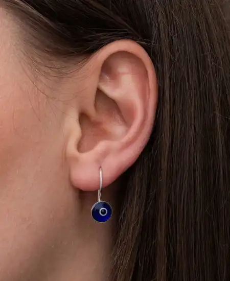 Gümüş Sallantılı Nazar Kadın Küpe