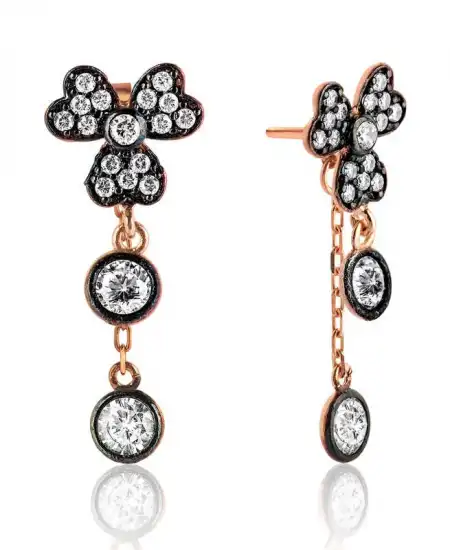 Gümüş Sallantılı Yonca Küpe