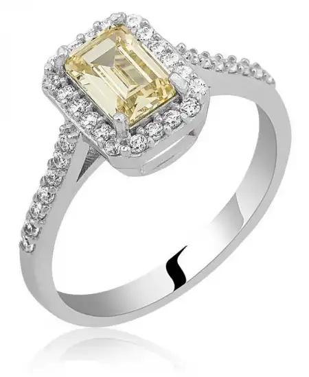 Gümüş Sarı Baget Taşlı Kadın Yüzük