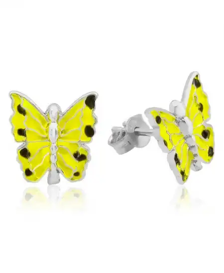 Gümüş Sarı Kelebek Çocuk Küpesi