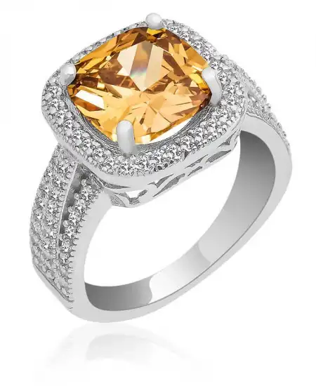 Gümüş Sarı Yuvarlak Bayan Yüzük