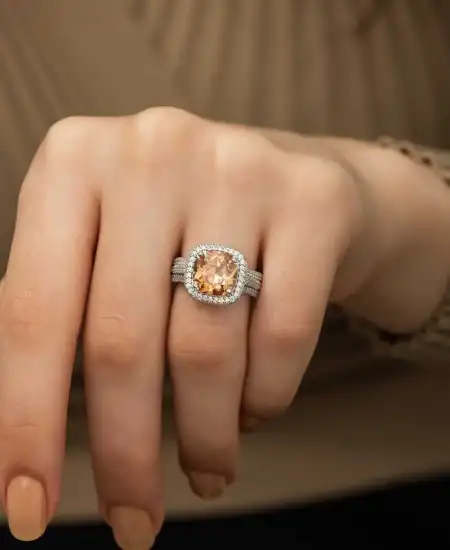 Gümüş Sarı Yuvarlak Bayan Yüzük