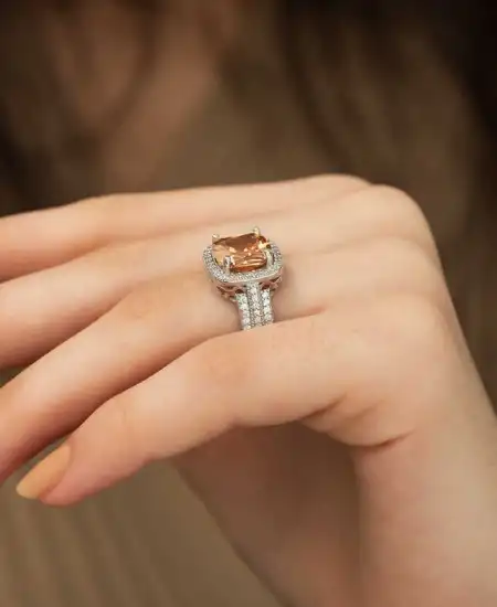 Gümüş Sarı Yuvarlak Bayan Yüzük