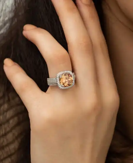 Gümüş Sarı Yuvarlak Bayan Yüzük