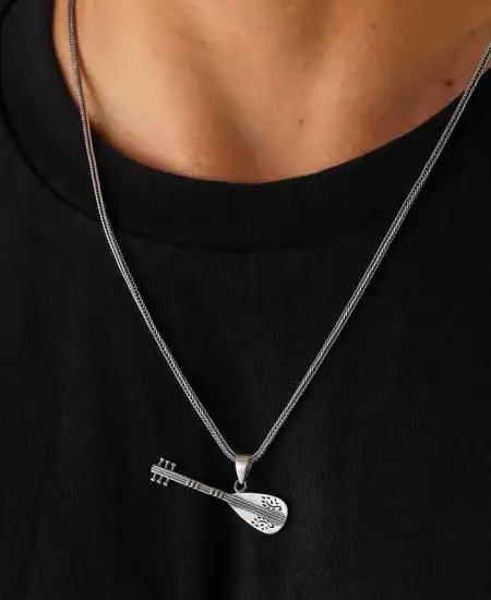 Gümüş Saz Erkek Kolye