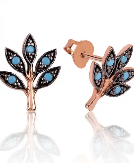 Gümüş Sevgi Dalı Çivili Küpe