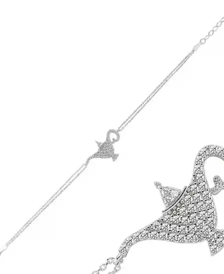 Gümüş Sihirli Lamba Bayan Bileklik