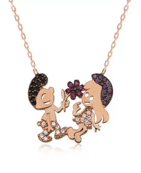 Gümüş Şirinler Bayan Kolye