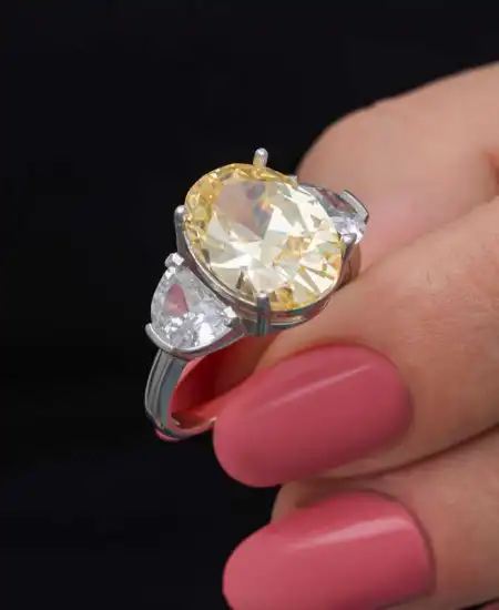 Gümüş Sitrin Zirkon Taşlı Kadın Yüzük