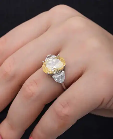 Gümüş Sitrin Zirkon Taşlı Kadın Yüzük