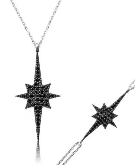 Gümüş Siyah Kutup Yıldızı Bayan Set
