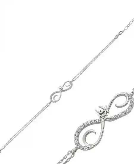 Gümüş Sonsuz Aşk Bayan Bileklik