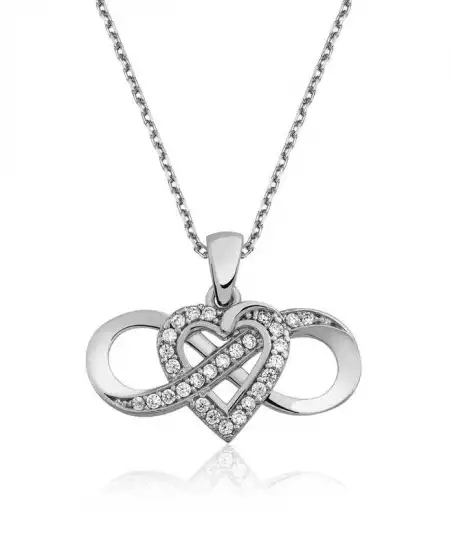 Gümüş Sonsuz Aşk Bayan Kolye