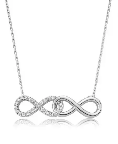 Gümüş Sonsuz Aşk Bayan Kolye