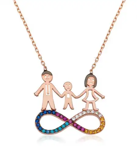 Gümüş Sonsuzluk Aile Bayan Kolye