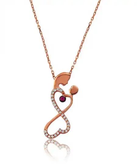 Gümüş Sonsuzluk Anne Çocuk Kolyesi