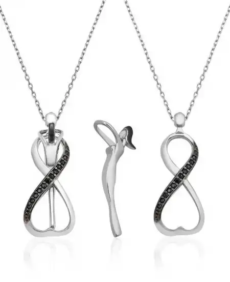 Gümüş Sonsuzluk Aşk Bayan Kolye
