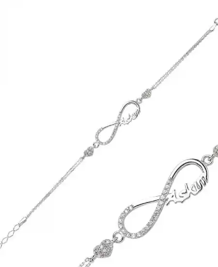 Gümüş Sonsuzluk Aşkım Bayan Bileklik