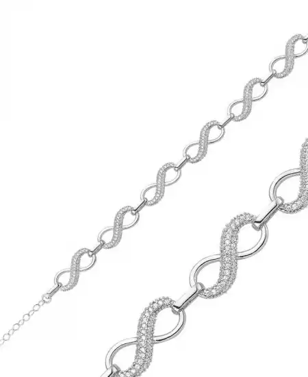 Gümüş Sonsuzluk Bayan Bileklik