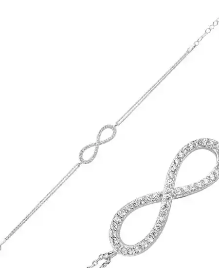 Gümüş Sonsuzluk Bayan Bileklik