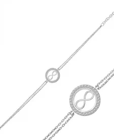 Gümüş Sonsuzluk Bayan Bileklik