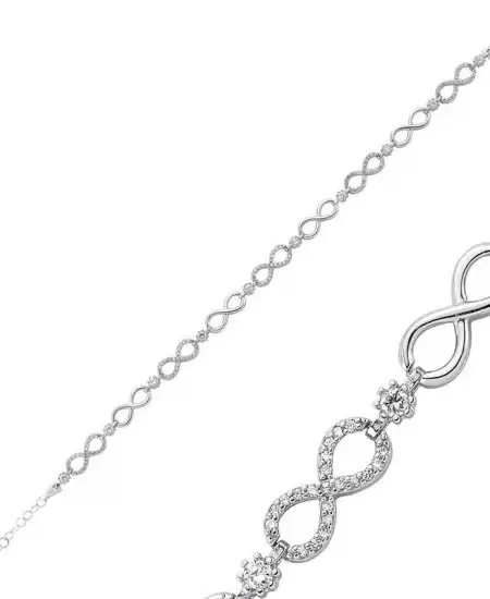 Gümüş Sonsuzluk Bayan Bileklik