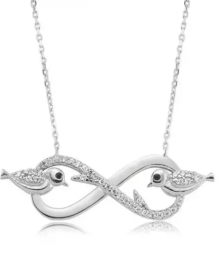 Gümüş Sonsuzluk Çalıkuşu Bayan Kolye