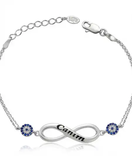 Gümüş Sonsuzluk Canım Yazılı Bayan Bileklik