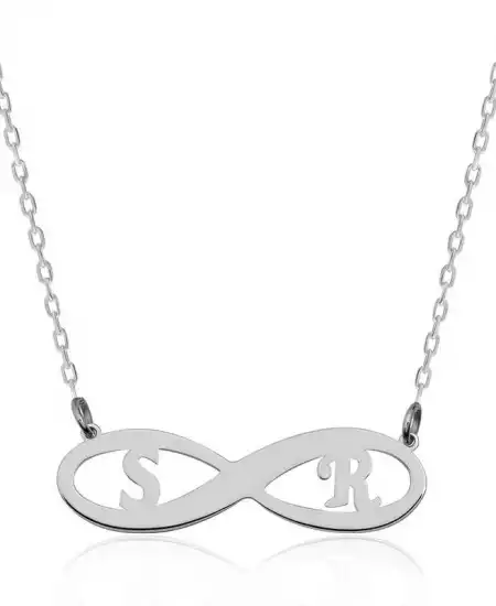 Gümüş Sonsuzluk Harf Kolye