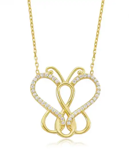 Gümüş Sonsuzluk Kelebek Bayan Kolye