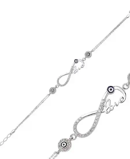 Gümüş Sonsuzluk Love Bayan Bileklik