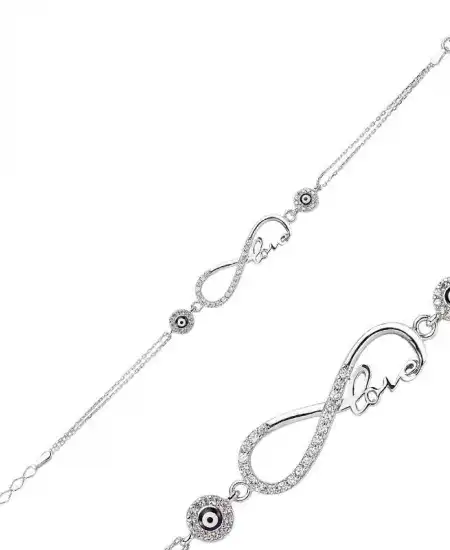 Gümüş Sonsuzluk Love Bayan Bileklik