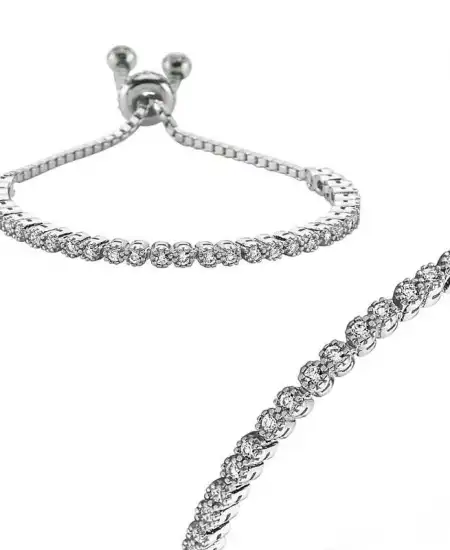 Gümüş Su Yolu Asansör Bayan Bileklik