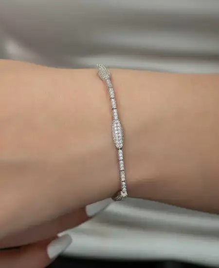 Gümüş Su Yolu Bayan Bileklik