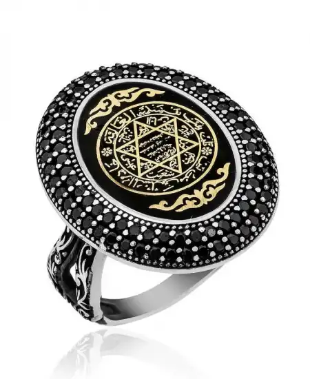 Gümüş Süleyman Mührü Bayan Yüzük