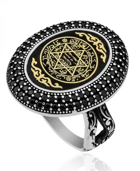 Gümüş Süleyman Mührü Bayan Yüzük