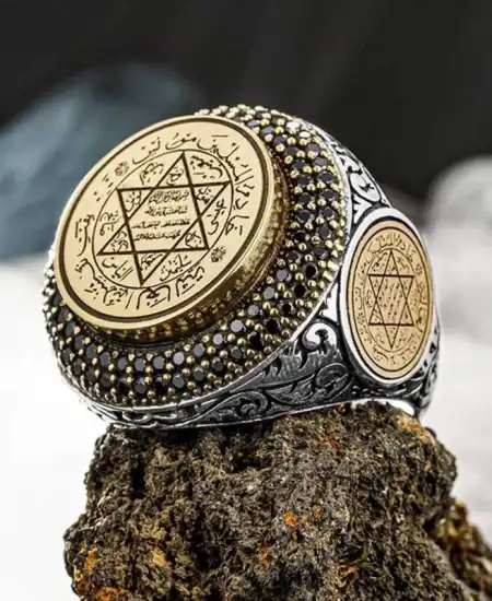 Gümüş Süleyman Mührü Erkek Yüzük