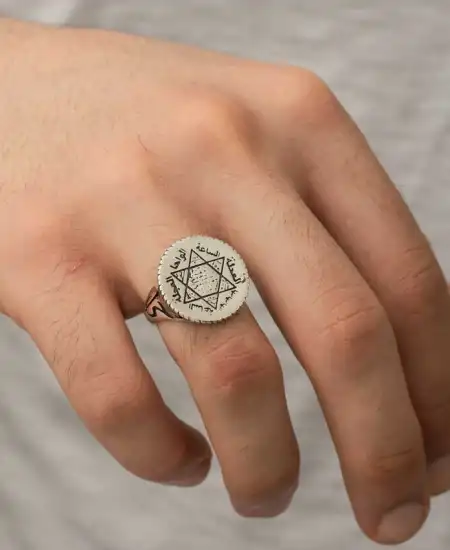 Gümüş Süleyman Mührü Erkek Yüzük